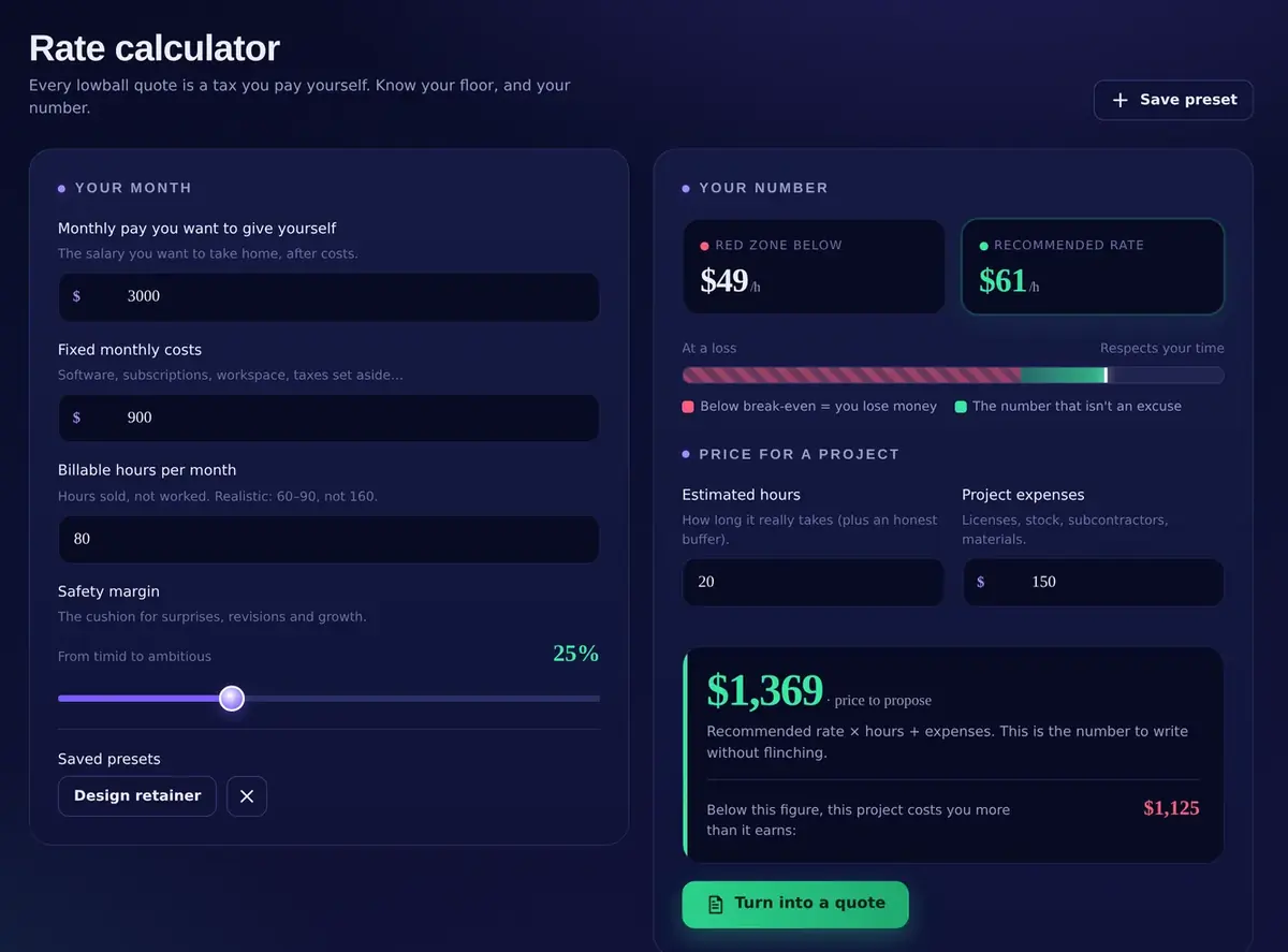 Rate calculator