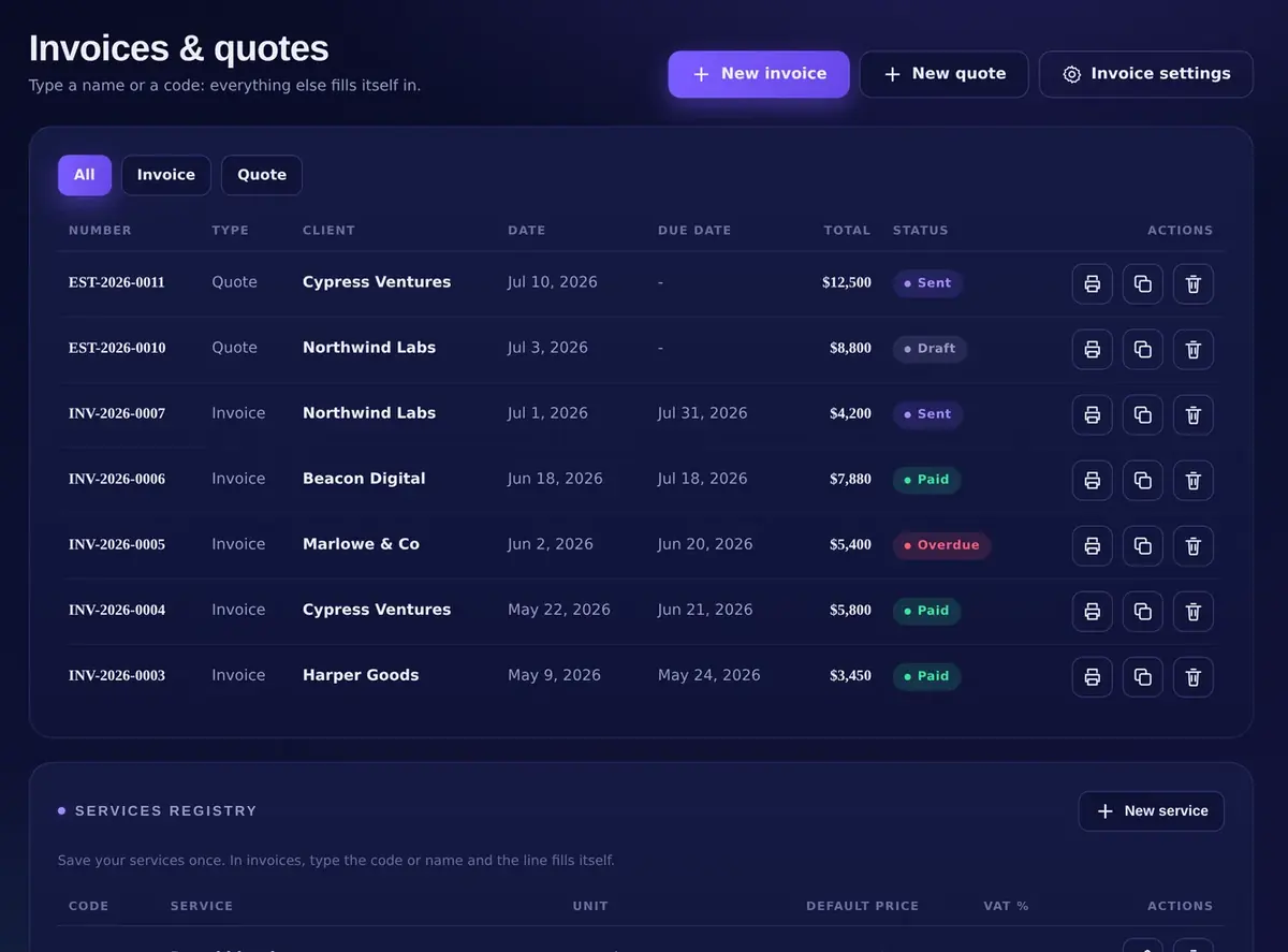 Invoices & quotes